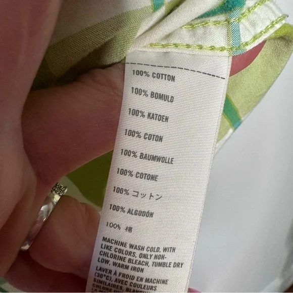 Hollister Men’s Green and White Plaid Snap Button Down Shirt Size Large - Picture 6 of 9